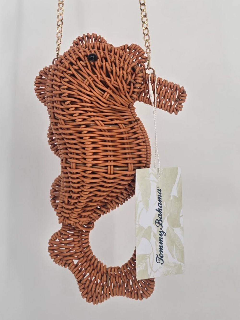 Tommy Bahama Woven Seahorse Crossbody Bag - Tan